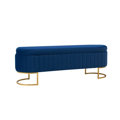 Bernardo Modern Tufted Storage Bench with Metal Legs|ARTFUL LIVING DESIGN