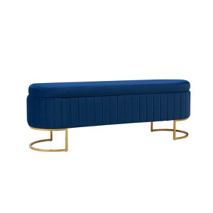 Bernardo Modern Tufted Storage Bench with Metal Legs|ARTFUL LIVING DESIGN - 1 of 4