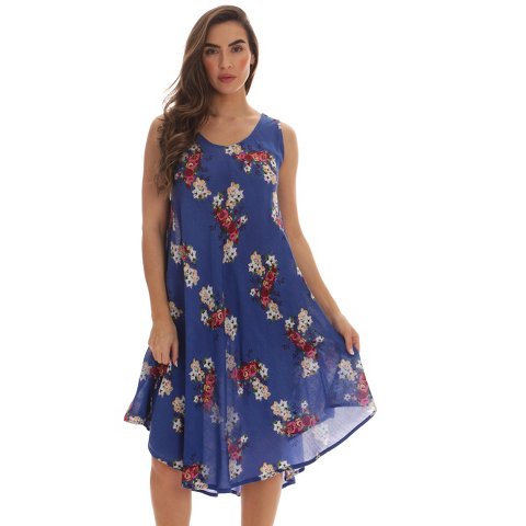 Женские платья Riviera Sun Womens Floral Print Summer Dress - Beach Cover Up Sundress - Dresses for Women 21993-6015-BLU-XL