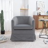 27.36" Swivel Accent Chair with Elastic Sponge Backrest Seat Cushion, 360¡ã Modern Upholstery Barrel Sofa Chairs for Bedroom/Living Room/Office - 2 of 4