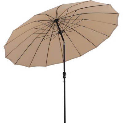 Captiva Designs 10' x 10' Outdoor Patio Market Umbrella with Tilt Crank Beige