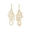 Ross-Simons Mother-Of-Pearl and 3.60 ct. t.w. White Topaz Chandelier Earrings in 18kt Gold Over Sterling - 2 of 4