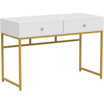Tribesigns 47" Home Office Desk, Study Table with 2 Storage Drawers, Makeup Vanity Console Table