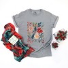 Christmas Flowers and Berries Distressed - Women's Garment Dyed Graphic T-Shirt - 2 of 4