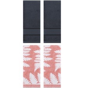 REGALWOVEN 4 Pcs Bathroom Decorative Cotton Soft Absorbent Sold Striped Hand Towel - 1 of 4