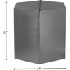 Hexagon Brushed Chrome Metal End Table-Meridian Furniture - 4 of 4