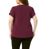 Agnes Orinda Women's Plus Size Casual Summer Dressy Petal Short Sleeve Split Neck Blouses - 4 of 4