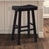 Traditional Solid Wooden Stool Set of 2pc, Contour Seat Black 29"H - 4 of 4