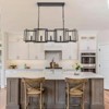 PAKOKULA Industrial 35.4 in. 5-Light Black Dimmable Linear Geometric Chandelier for Kitchen Island - 4 of 4