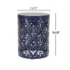 Infurnic Patio End Tables Stylish Modern Side Table with Iron Cut Design Power-Coated Iron Fram Outdoor, Blue, 13.78"*13.78"*17.91" - 3 of 4