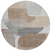 HomeRoots 8' Brown And Gray Round Abstract Washable Indoor Outdoor Area Rug - 4 of 4