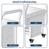 3-Tier Metal Rolling Storage Cart with Lockable Wheels and Side Hooks, White Finish, Versatile Shelving Unit for Home, Library, School, and Office - 3 of 4