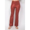 Slickblue Women's Sequined Fit & Flare Pants Deep Rose/Olive, Midrise Elastic Waist, Full Length, Formal Style, Size S-L - 2 of 4