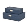 Cheung's Vyrna Doily Pattern Set of 2 Storage Boxes with Silver Handles - Blue - 4 of 4