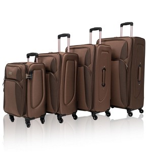 NAYSAYE Bag and Luggage Sets Smart Interior Organization with Durable Material for Business and Family Travel, Brown, 34.4"*20.07"*12.4" - 1 of 4