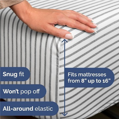 Twin Gray Striped Organic Microfiber Sheet Set