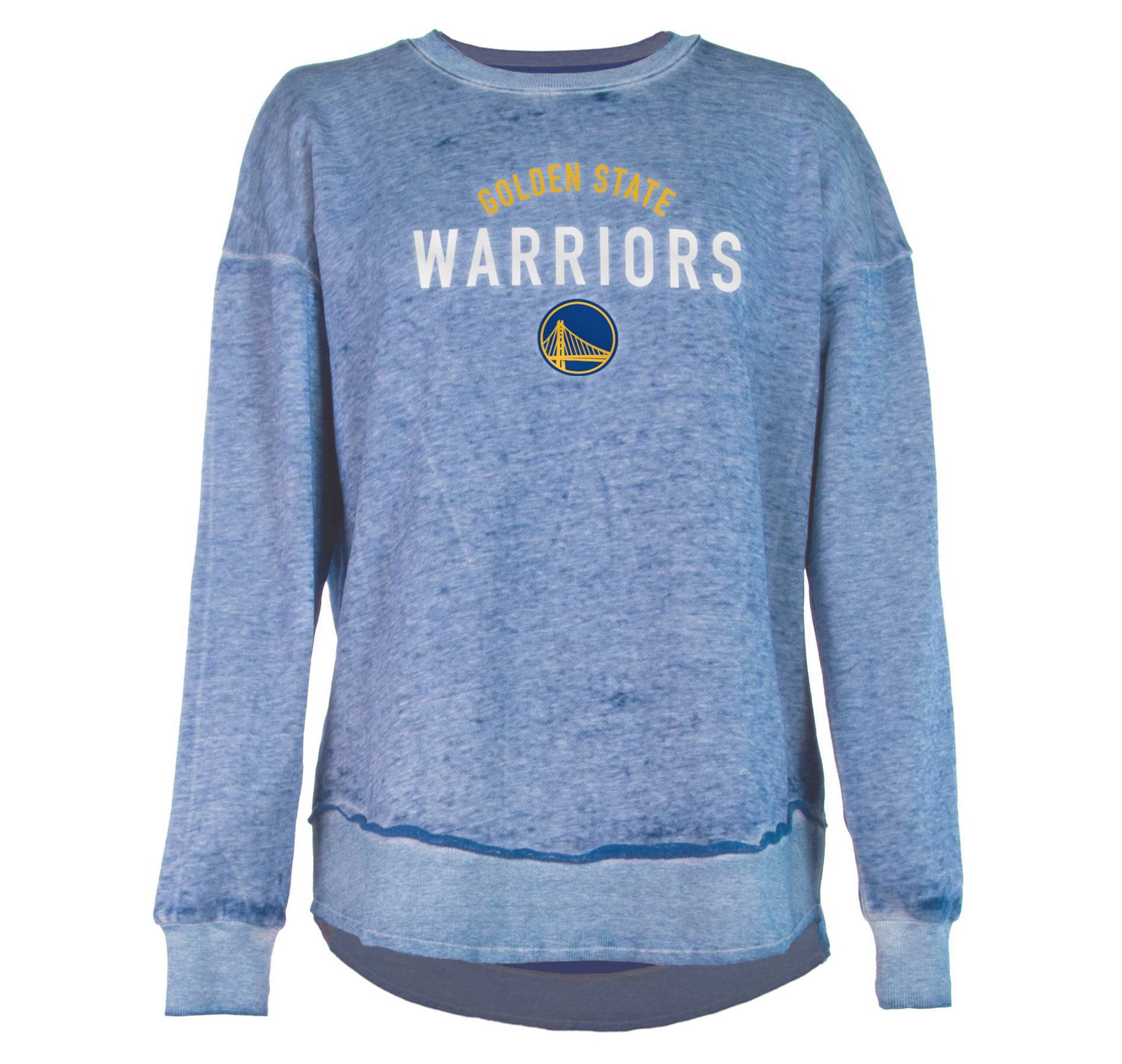 NBA Golden State Warriors Women's Burnout Crew Neck Fleece Sweatshirt - M