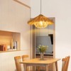 YIYIBYUS Woven Pendant Light, Rustic Pendant Light Fixture, Farmhouse Ceiling Hanging Lamp - 2 of 4