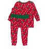 RuffleButts SoftSnooze Toddler Girls Holiday Ruffle Long Sleeve Pajama Set - 2 of 2