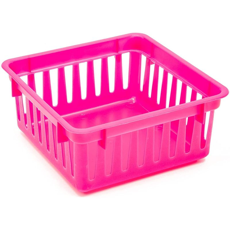 Bright Creations 12 Pack 6 Colors Plastic Pen & Pencil Storage Baskets Trays for Classroom Organizer Drawers Shelves Closet and Desk, 4 of 8