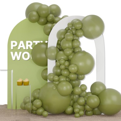 PartyWoo Balloons Sage Green Matte Olive Eucalyptus 36 18 12 10 5 Inch 127 pcs