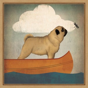 Amanti Art Pug Canoe Co by Ryan Fowler Framed Canvas Wall Art - 1 of 4