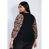 Avenue Women's Plus Size Melody Blouson Sleeve Top - image 3 of 4