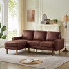 LOVMOR 82.2"L-Shape Sofa Couch with Chais Mid-Century Copper Nail on Arms,strong wooden leg and suede fabric design - 2 of 4