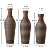 VisioGear Floor Vases, 3-Piece Home Decoration Vases with High Independent Flower Racks for Living Room, Brown & Gray, 5.91"*5.91"*28.35" - 3 of 4