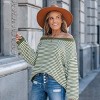 Women's Cozy Striped Oversized Knit Sweater -Cupshe - 4 of 4