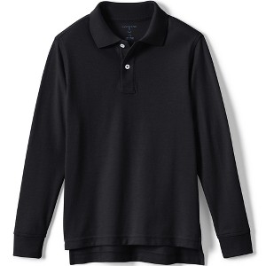 Lands' End School Uniform Kids Long Sleeve Mesh Polo Shirt - 1 of 2