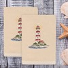 Linum Home Textiles SUMMER LIGHTHOUSE - Embroidered Luxury 100% Turkish Cotton Hand Towels (Set of 2) - image 2 of 3