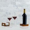 Nambe Chevron Winery Coaster, 4.5 Inch Bottle Coaster,Tabletop Coaster Made of Acacia Wood and Marble - 2 of 4
