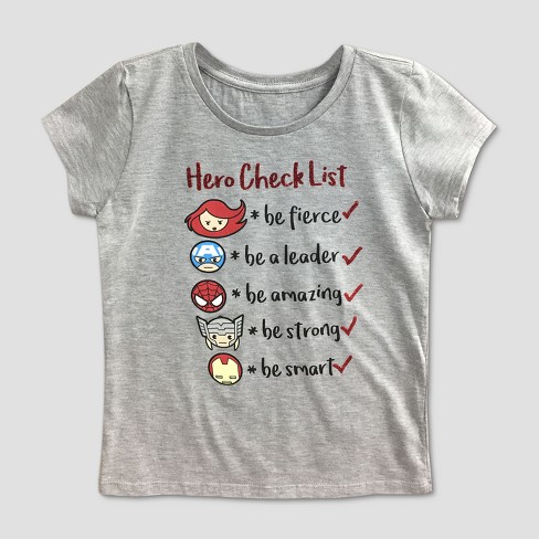 shirt t avengers target Graphic Avengers Hero Checklist Sleeve T Girls' Short