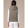 INSPIRE CHIC Women's Lightweight Hooded Sleeveless Button Down Casual Puffer Vest - 4 of 4