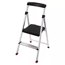 Rubbermaid 2-Step Lightweight Aluminum Step Stool with Project Top