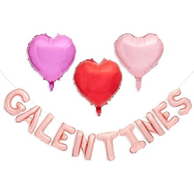 Sparkle and Bash 19 Pcs Galentine's Day Balloon Garland Decorations, Valentine Heart Balloons Party Supplies Décor