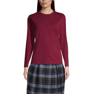 Lands' End School Uniform Women's Long Sleeve Essential T-shirt