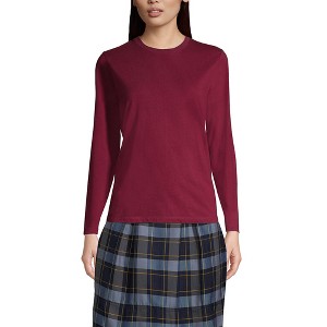 Lands' End School Uniform Women's Long Sleeve Essential T-shirt - 1 of 2