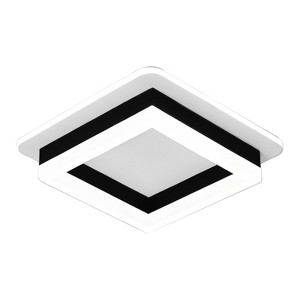 Itopfox Square Modern LED Ceiling Light Fixture, 24W Black Flush Mount Hallway Light for Living Room Bedroom Kitchen Balcony Cloakroom Cool White - 1 of 4