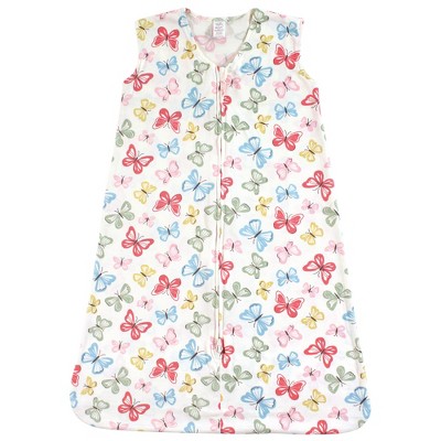 Image of Touched by Nature Baby Girl Organic Cotton Sleeveless Wearable Sleeping Bag, Sack, Blanket, Butterflies, 0-6 Months