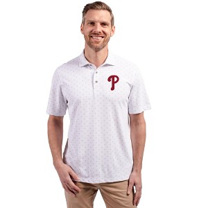 Philadelphia Phillies Cutter & Buck Virtue Eco Pique Tile Print Recycled Mens Polo - 1 of 1