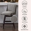 Hyleory Set of 2 Elegant Fabric Bar Stools with Solid Wood Frame - 4 of 4