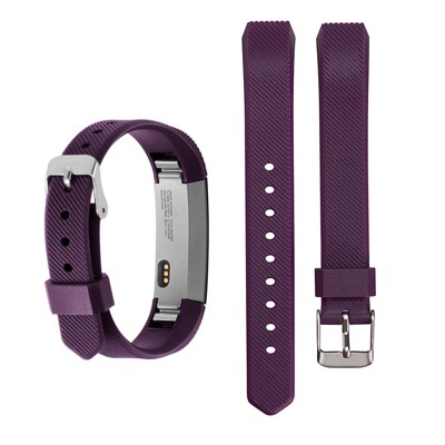 Zodaca Wristband w/Metal Buckle Clasp compatible with Fitbit Alta/Alta HR Replacement Band, Purple