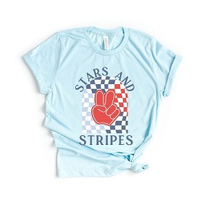 Simply Sage Market Women's Stars and Stripes Peace Short Sleeve Graphic Tee - 1 of 4