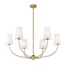 Shannon 6-Light Chandelier - Modern Steel Design with White Fabric Shades - 3 of 4
