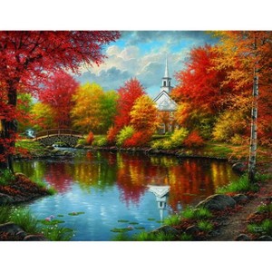 Sunsout Autumn Tranquility 1000 pc Large Pieces  Jigsaw Puzzle 69621 - 1 of 4