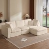 TiramisuBest 110" Cloud Sectional Couch, Convertible L-Shape Modular Sofa with Ottoman, 3-Seater Couch for Living Room, Gray - 2 of 4