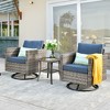 XIZZI Patio Outdoor Swivel Rocking Chairs Set of 2 with Side Table, 3 Pieces PE Rattan Wicker Patio Bistro Set with 360 Degree Rotation Chairs - 3 of 4