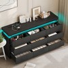 Vipbear 9-drawer vanity with power socket and LED lights, spacious storage cabinet, charging dock - 2 of 4